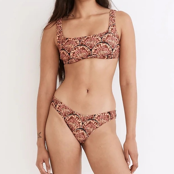 🐙MADEWELL SECOND WAVE BALCONETTE BIKINI SET IN PAINTED SEASHELLS SIZE XL - Picture 2 of 16